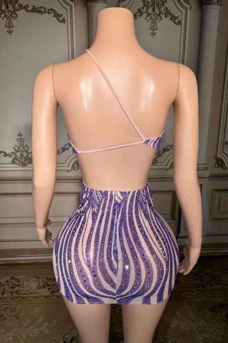 Sexy Halter Backless Rhinestone Sheath Prom Dress