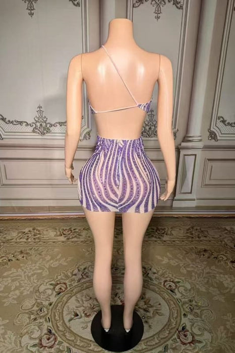 Sexy Halter Backless Rhinestone Sheath Prom Dress