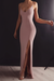 Dusty Pink Mermaid Long Prom Dresses with Leg Slit