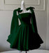 Sexy Satin Aline Homecoming Dress Short Prom Dress with Straps Dark Green