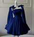 Sexy Satin Aline Homecoming Dress Short Prom Dress with Straps Royal Blue
