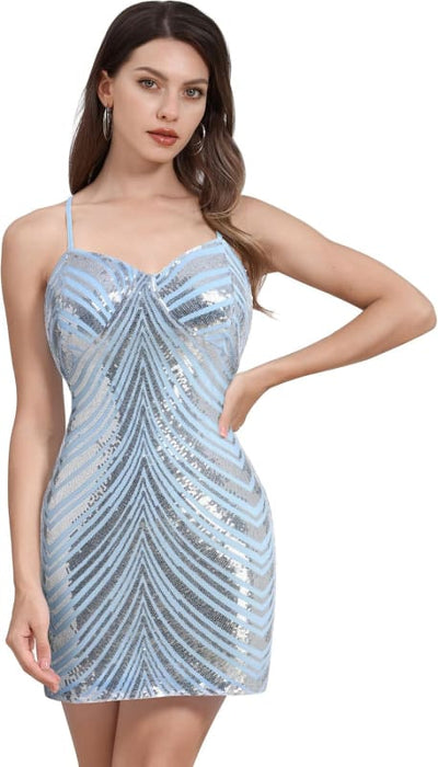 Sexy Spaghetti Straps Black Short Homecoming Dress Sequins Prom Dress