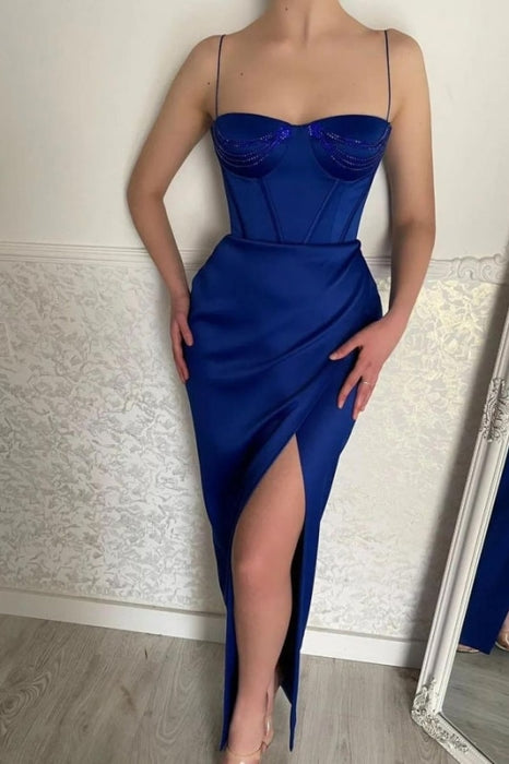 Sexy Spaghetti Straps Tea-Length Evenning Prom Dress Graduation Homecoming Dress - Prom Dress