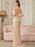 Sexy V-Neck Glitter Sequin Floor Length Dress with Slit-koscy