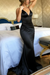 Mermaid V Neck Party Sexy Prom Dresses Unique Sleeveless Long Dress - Prom Dresses