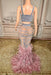 Sexy V-Neck Sequins Feather Mermaid Prom Dress