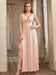 Sexy V-Neck Sleeveless Floor Length Dress with Slit-koscy