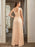 Sexy V-Neck Sleeveless Floor Length Dress with Slit-koscy