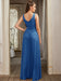Sexy V-Neck Sleeveless Floor Length Dress with Slit-koscy