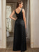Sexy V-Neck Sleeveless Floor Length Dress with Slit-koscy