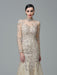 Sheath/Column High Neck Applique Long Sleeves Long Net Dresses - Prom Dresses