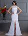 Sheath/Column High Neck Sleeveless Long Chiffon Dresses - Prom Dresses