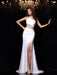 Sheath/Column One-Shoulder Beading Sleeveless Long Chiffon Dresses - Prom Dresses