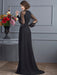 Sheath/Column Scoop Long Sleeves Beading Long Chiffon Dresses - Prom Dresses