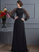 Sheath/Column Scoop Long Sleeves Beading Long Chiffon Dresses - Prom Dresses