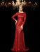 Sheath/Column Scoop Sequin Long Sleeves Long Sequins Dresses - Prom Dresses