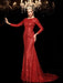 Sheath/Column Scoop Sequin Long Sleeves Long Sequins Dresses - Prom Dresses