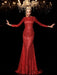 Sheath/Column Scoop Sequin Long Sleeves Long Sequins Dresses - Prom Dresses