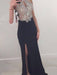 Sheath/Column Sleeveless Halter Beading Floor-Length Jersey Dresses - Prom Dresses
