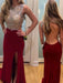 Sheath/Column Sleeveless Scoop Spandex Beading Sweep/Brush Train Dresses - Prom Dresses