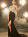 Sheath/Column V-neck Beading Sleeveless Sweep/Brush Train Spandex Dresses - Prom Dresses
