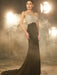 Sheath/Column V-neck Beading Sleeveless Sweep/Brush Train Spandex Dresses - Prom Dresses