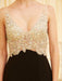 Sheath/Column V-neck Beading Sleeveless Sweep/Brush Train Spandex Dresses - Prom Dresses
