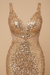 Sheath/Column V-neck Sequin Sweep/Brush Train Sleeveless Jersey Dresses - Prom Dresses