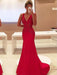 Sheath/Column V-Neck Sleeveless Sweep/Brush Train Applique Stretch Crepe Dresses - Prom Dresses