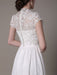 Sheath Wedding Dress V-Neck Lace Chiffon Pleated Floor Length Bridal Dress misshow
