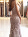 Sheath Spaghetti Straps Sleeveless Sweep/Brush Train With Lace Tulle Dresses - Prom Dresses