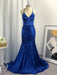 Sheath V-neck Sleeveless Sweep/Brush Train With Ruched Elastic Woven Satin Dresses - Prom Dresses