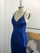 Sheath V-neck Sleeveless Sweep/Brush Train With Ruched Elastic Woven Satin Dresses - Prom Dresses