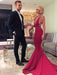 Sheath V-neck Sleeveless Sweep/Brush Train With Ruffles Spandex Dresses - Prom Dresses