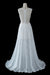 Sheer Split Tulle A-line Wedding Dress with Modern Straps and Lace