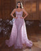 Shining Spaghetti-Straps Mermaid Evening Dress with Overskirt and Sleeveless
