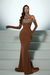 Mocha Mousse Brown Shiny Halter Sequined Prom Dress Mermaid with Crystals