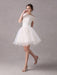 Short IvoryStrapless A-line Beading Wedding Dress For Bride misshow