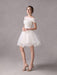 Short IvoryStrapless A-line Beading Wedding Dress For Bride misshow
