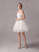 Short IvoryStrapless A-line Beading Wedding Dress For Bride misshow