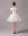Short IvoryStrapless A-line Beading Wedding Dress For Bride misshow