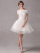 Short IvoryStrapless A-line Beading Wedding Dress For Bride misshow