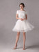 Short IvoryStrapless A-line Beading Wedding Dress For Bride misshow