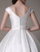 Ivory Wedding Dresses 2021 short satin  Knee Length bow Sash retro  bridal dress misshow