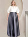 Princess A-Line Satin Mother of the Bride Dress with Bowknot - Plus Size Floor-Length 2-Piece Set