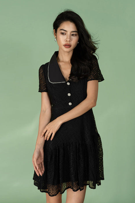 Short Sleeves Black Short Formal Dress Casual Wear Dress - Dresses