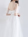 Short Wedding Dress 2021 A Line V Neck Short Sleeves Tea Length Bridal Dresses