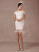 Short Wedding Dress Mermaid Off-the-shoulder Satin Vintage Wedding Dress Ruffles Mini Bridal Summer Wedding Dresses 2021