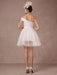 Short Wedding Dress Organza One-shoulder A-line Backless Satin Mini Summer Wedding Dresses 2021