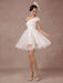 Short Wedding Dress Organza One-shoulder A-line Backless Satin Mini Summer Wedding Dresses 2021